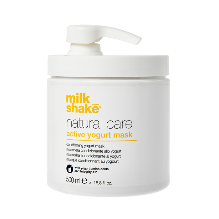 milk_shake natural care active yogurt mask jar on a white background