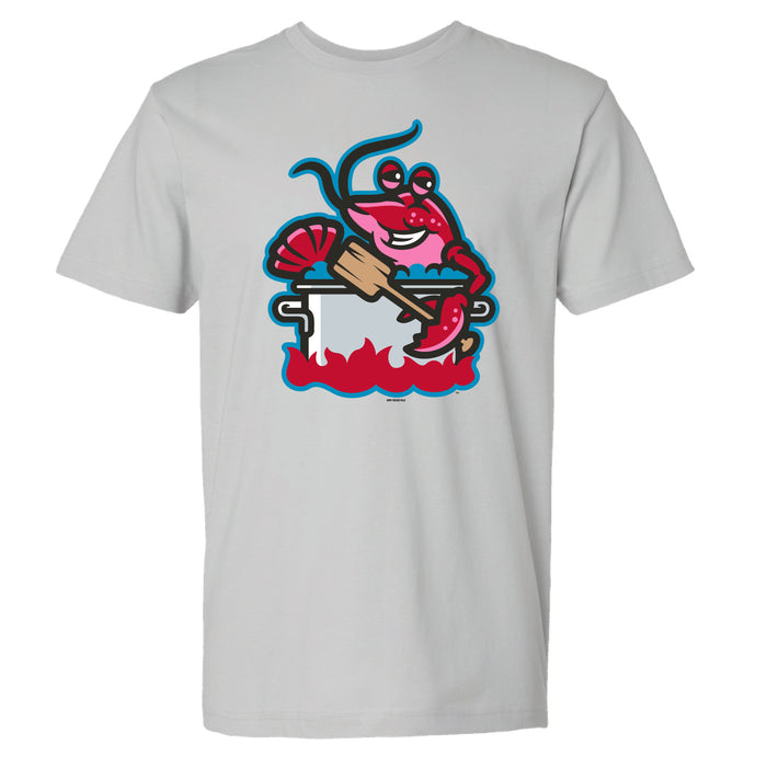 Biloxi Mudbugs Primary Logo Tee in Silver