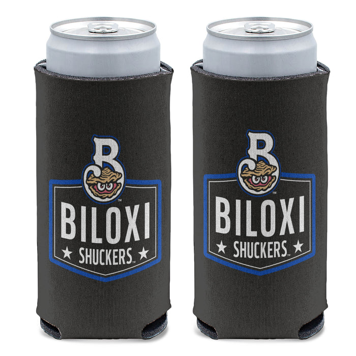 Biloxi Shuckers Slim Can Koozie with Home Logo
