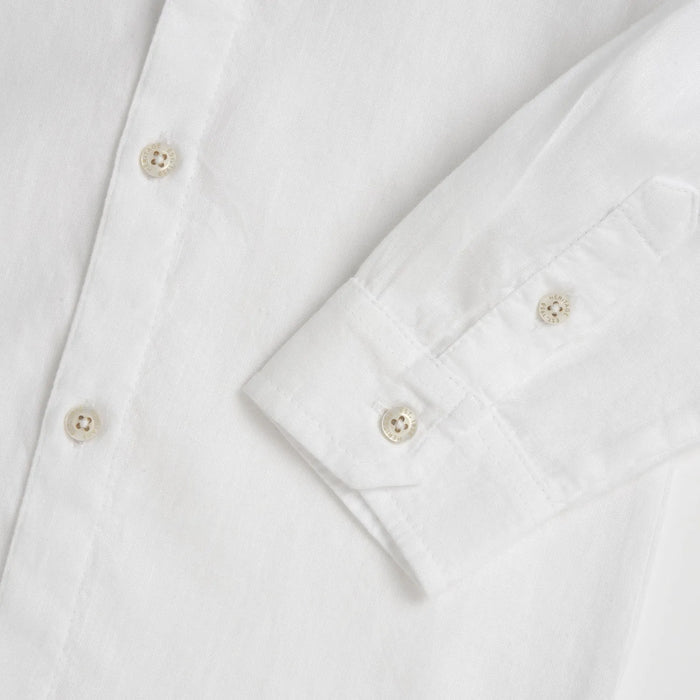Boys White Solid Casual Shirt