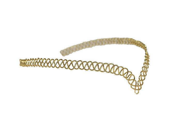 Braided Crown - 14" Gold Wire Festival & Wedding Headpiece side view