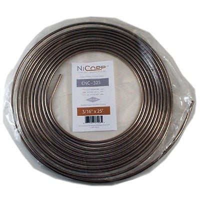 CNC 325 3/16" Copper Nickel Brake Line Easy Bend Easy Flare 25Ft Roll