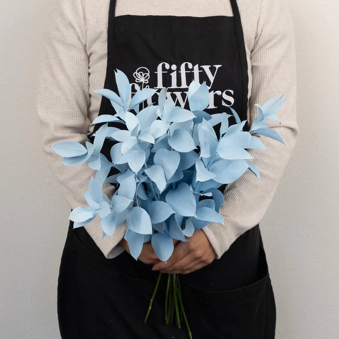 Cool Blue Tinted Ruscus Greenery Apron - Image