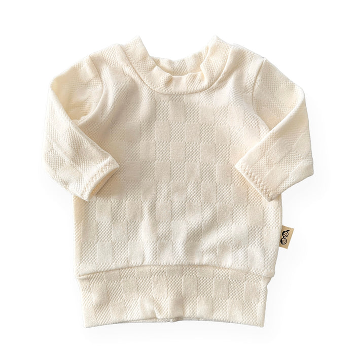 Cream Checkers Lounge Top