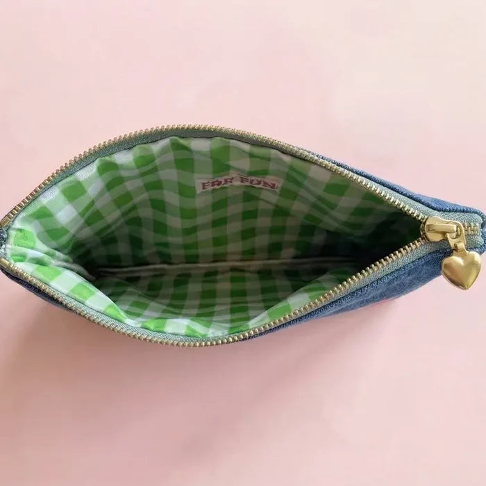 Denim + Bows - Bella: Medium Zipper Pouch