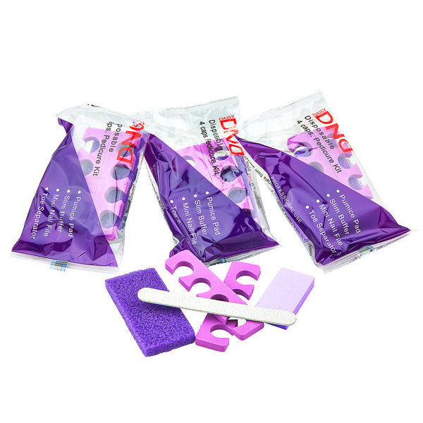 DND Disposable Pedicure Kit | Sanitary & Ready To Use - 200 kits/case (Purple)