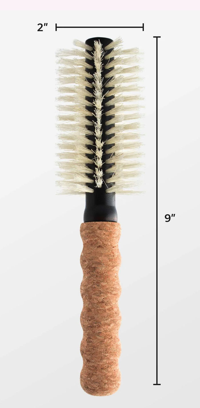 DOM DOM boar bristle brush, small boar bristle brush, compact hairbrush, natural bristle hairbrush, shine brush for hair, anti-frizz boar brush, travel hairbrush, wooden handle hairbrush, smoothing brush, salon-quality boar brush