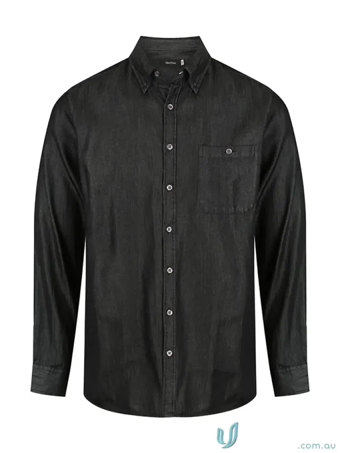 Dylan Denim L/S Shirt in vintage blueindigo blue for work uniforms and casual style