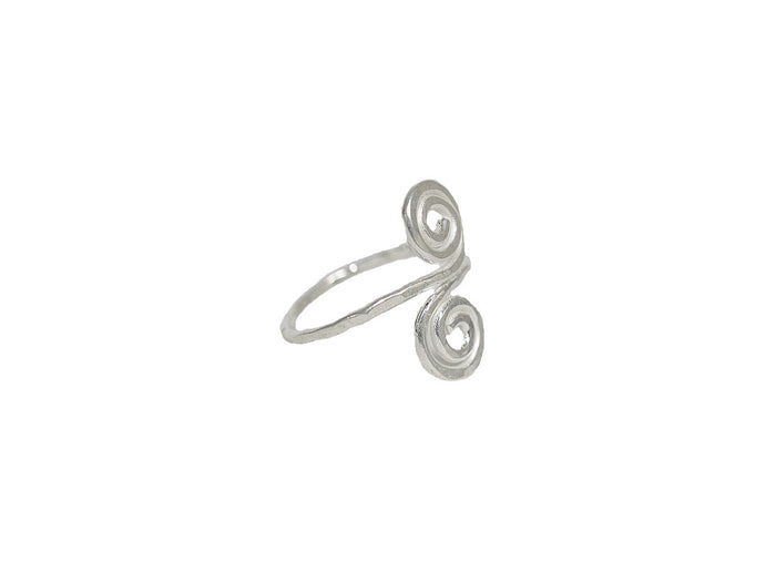 Etruscan Spiral Ring - Sterling Silver Adjustable Jewelry side view