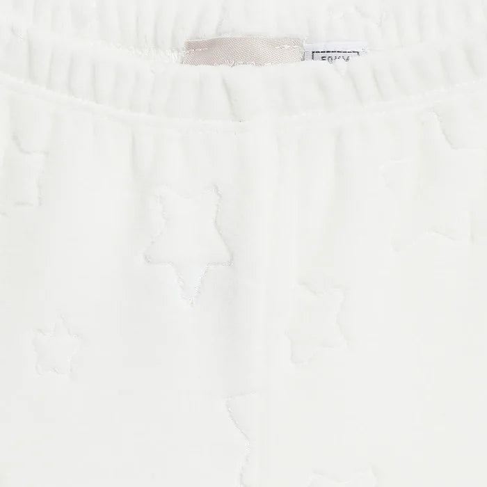 Girls White Embroidered Sweatshirt With Legging