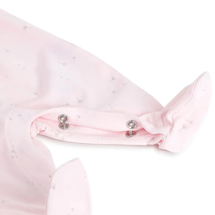 Girls White & Pink Leg Opening Babysuit