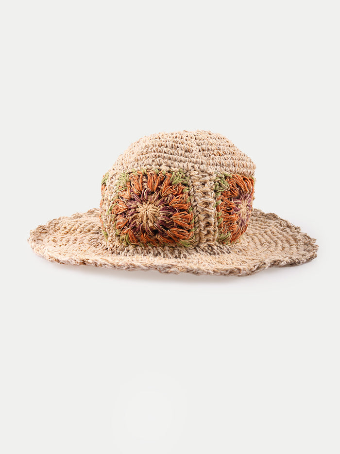 Hemp Cotton Flower Sun Hat | Cream-Image 2