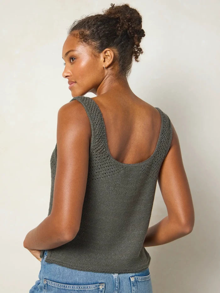 Jo Intarsia Sweater Tank - Washed Black-view 3