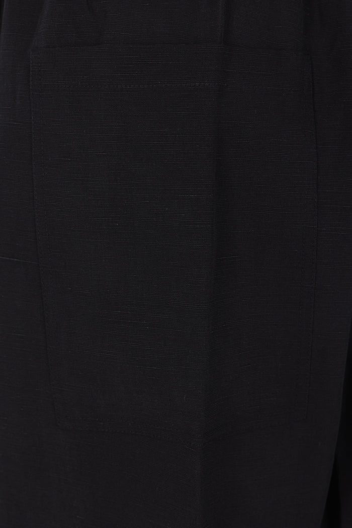 linen blend drawstring trousers