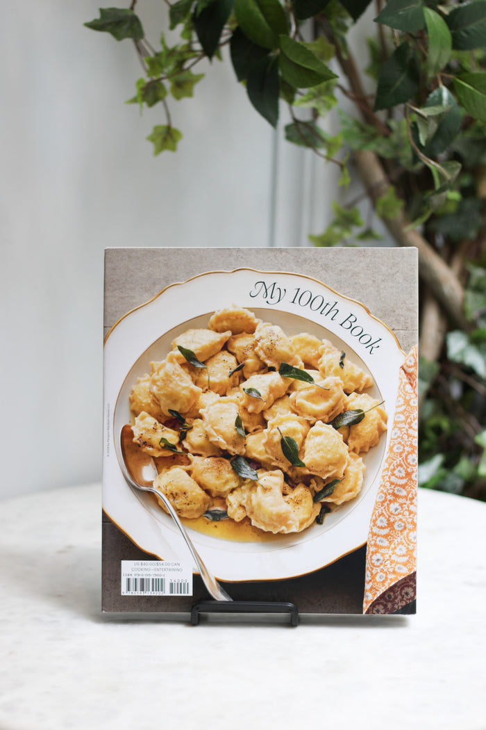 Back cover of the Martha Stewart cookbook titled "THE COOKBOOK".