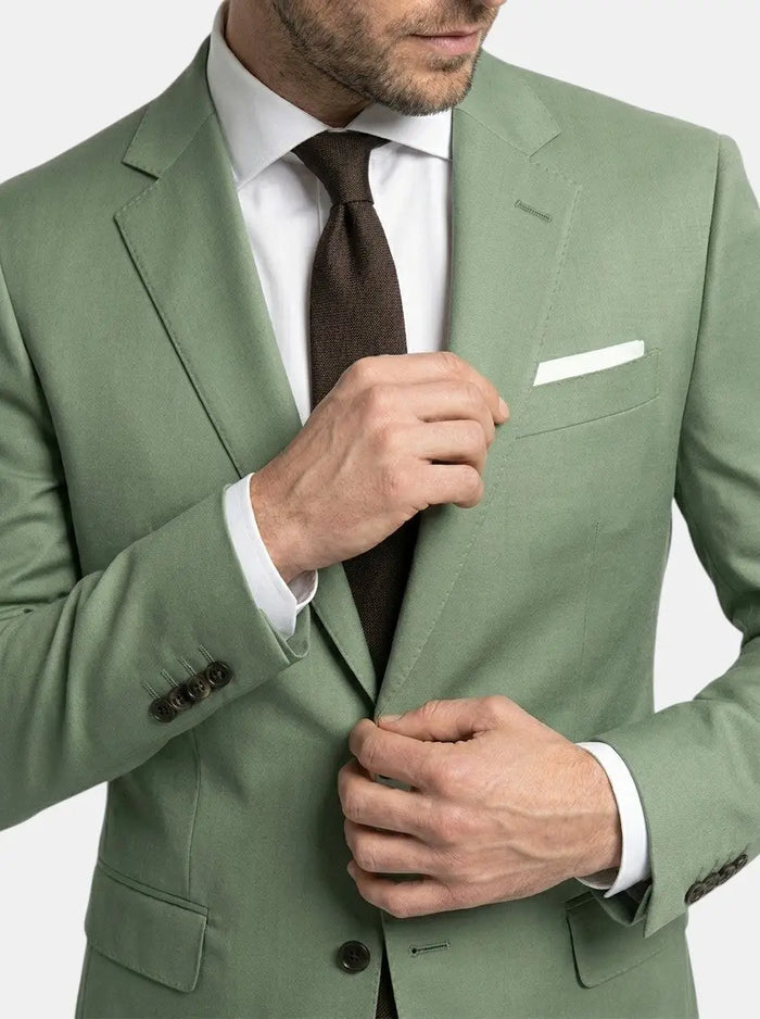 Men's lightweight fabric suit from LondonLaneStore featuring a classic slim fit, suitable for all-season wear, shown on a model.