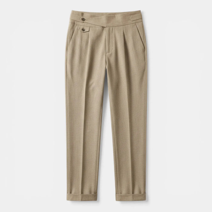 Men's woven cropped suit pants from LondonLaneStore featuring a stylish mid waist design and a comfortable regular fit.