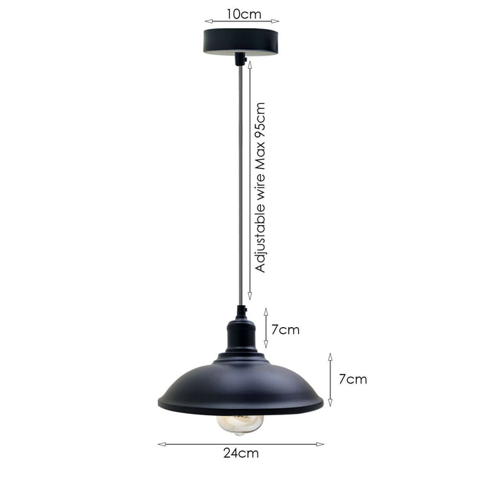Metal Pendant Light Shade Black Retro Industrial Ceiling Lampshades Lighting Shades~1883