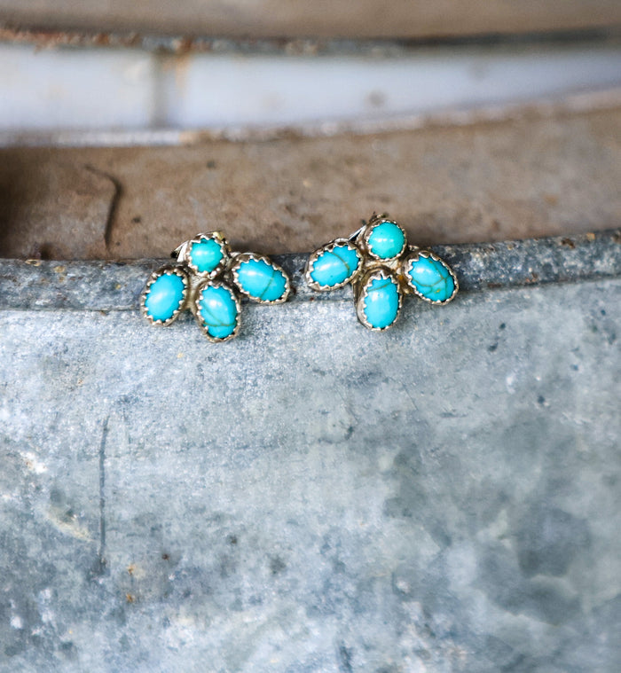 Mini 4 Stone Cluster Earring