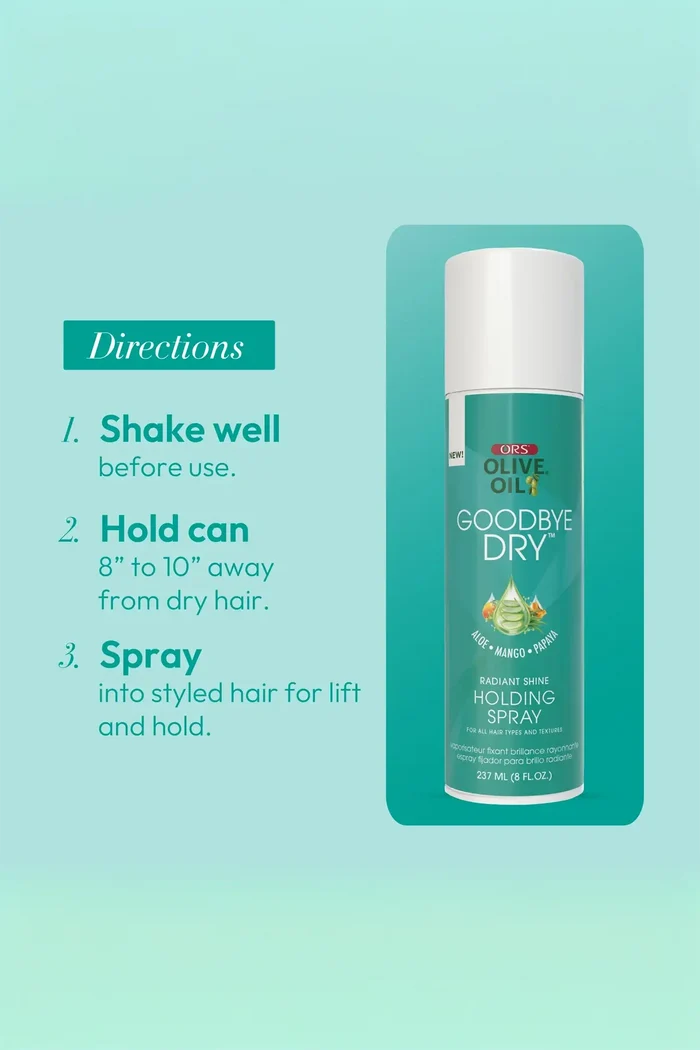 ORS OLIVE OIL GOODBYE DRY RADIANT SHINE HOLDING SPRAY 8oz ORS