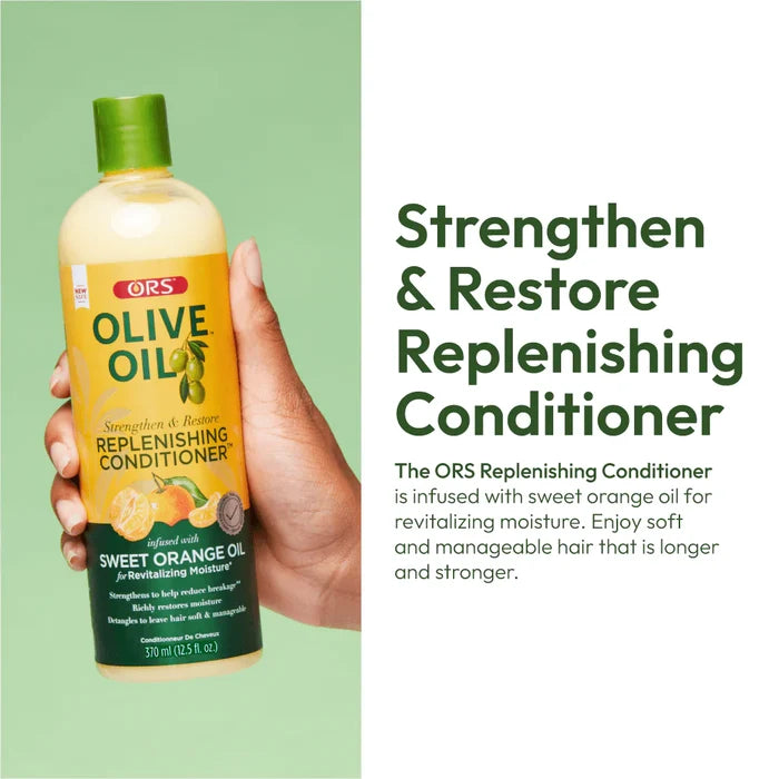 ORS Olive Oil Strengthen and Restore Replenishing Conditioner for Revitalizing Moisture (12.25 oz)