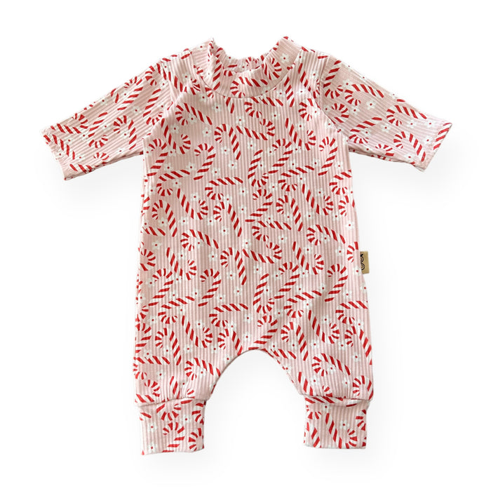 Pink Candy Canes Harem Romper