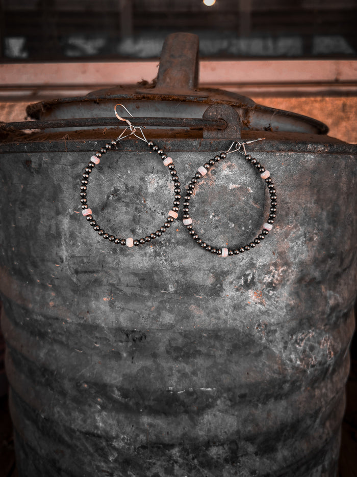Pink Conch Hoop Earrings
