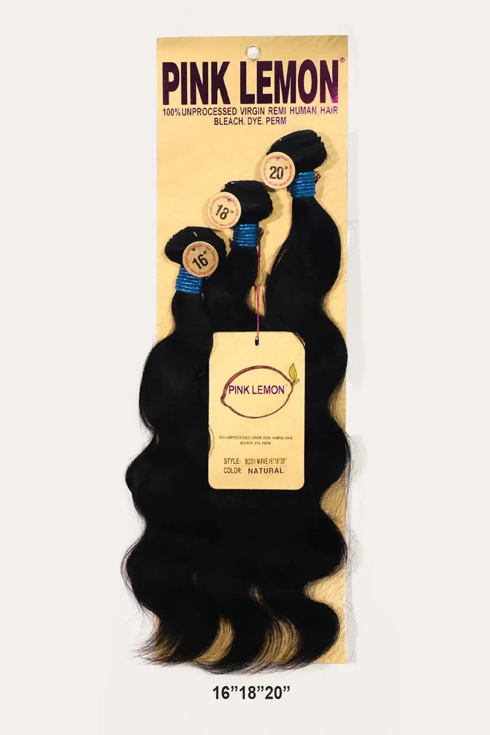 PINK LEMON 15A 100% UNRPOCESSED VIRGIN REMI HUMAN HAIR BODY WAVE PINK LEMON