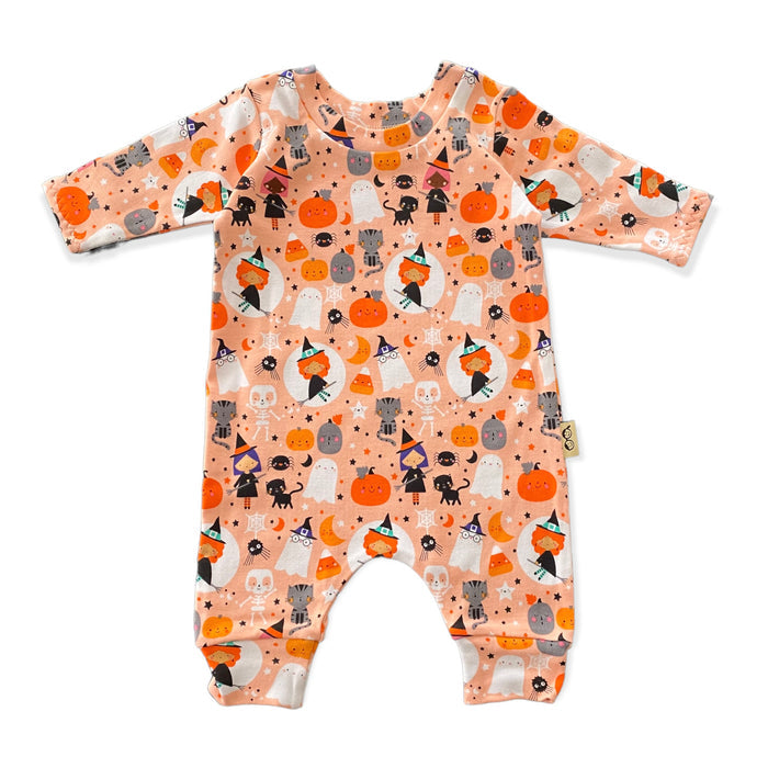 Pink Witches Halloween Harem Romper