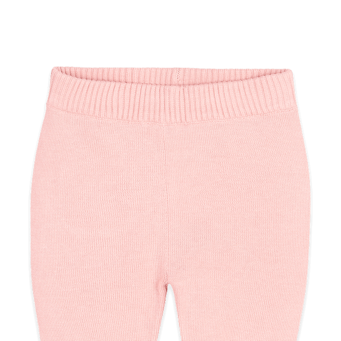 Sweet Pink Organic Cotton Pocket Sweater Knit Baby Legging Pants, Detail