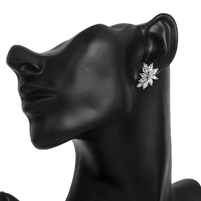 Wedding Jewelry - Cubic Zirconia Bridal Earrings - Available in Silver, Rose Gold and Yellow Gold