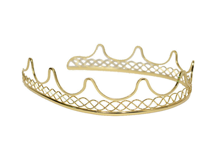 Royal Crown - Gold Regal Headpiece Elegant Boho Accessory side view