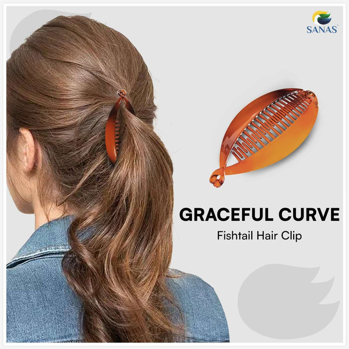 Fishtail banana clutcher for office, college, and party hairstyles