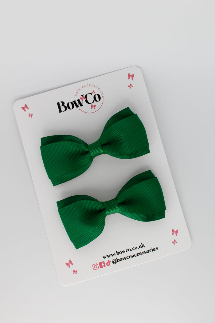 School Bows Forest Green - Tuxedo Bow - Clip