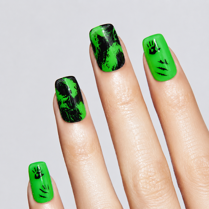 Semicured UV gel nail sticker kit JR60 (24 stickers) luminous model