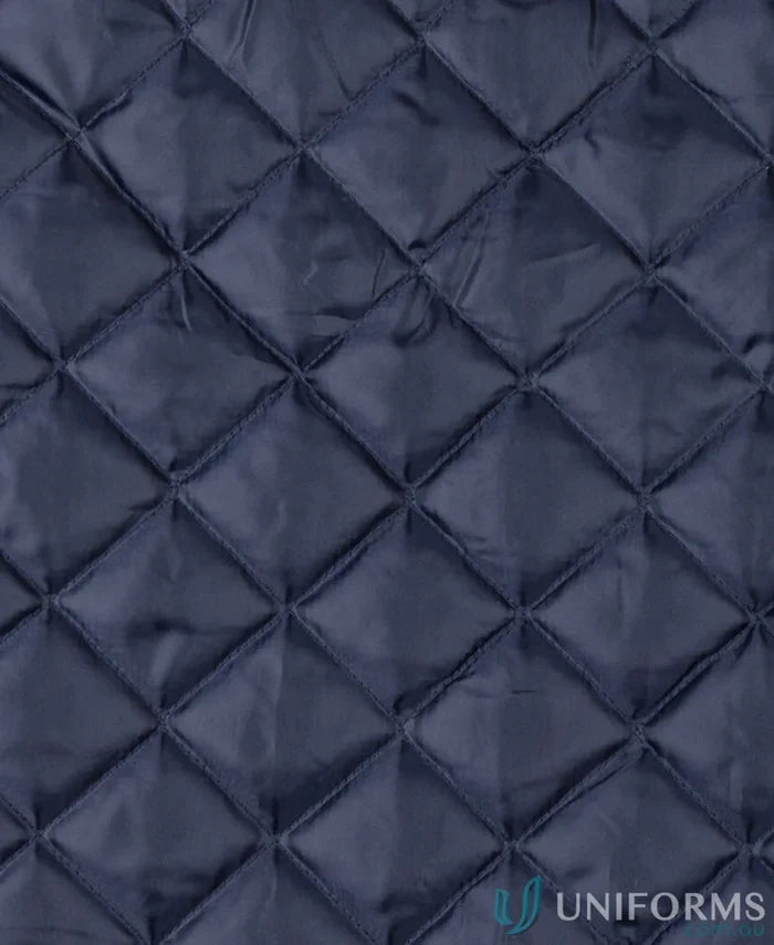 Navy blue quilted fabric on JB’s Southern Lands Jacket with adjustable sleeve openings