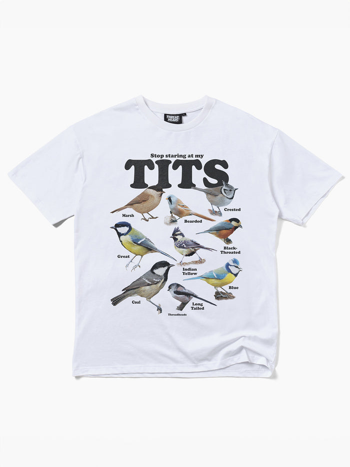 Stop Staring At My Tits T-Shirt | White-Image 1