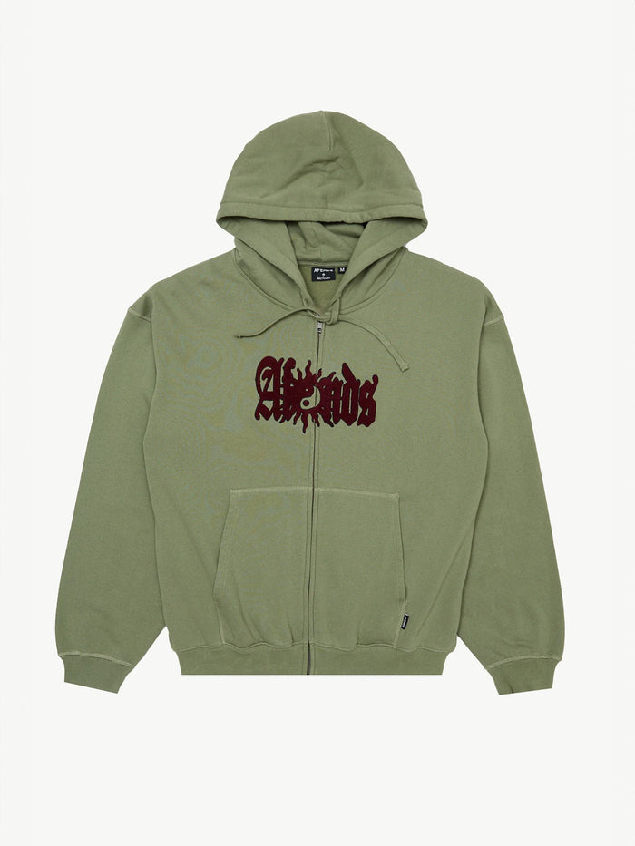 Sun Bite - Recycled Zip Hood | Oil Green-Image 6