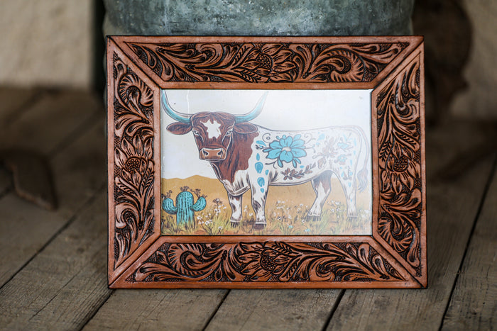 Tooled Leather Picture Frame
