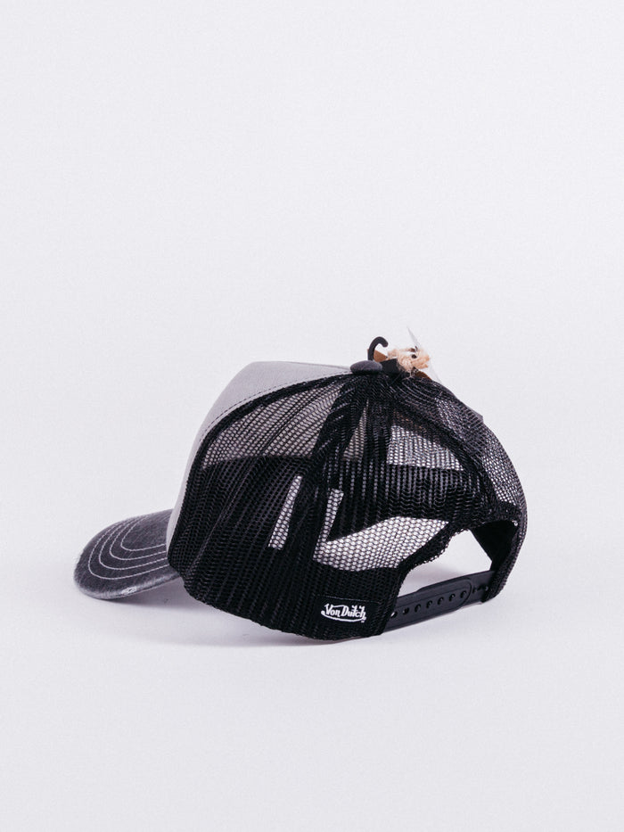 gorra Von Dutch Crew21b Trucker Grey/Black visera curva ajustable rejilla0