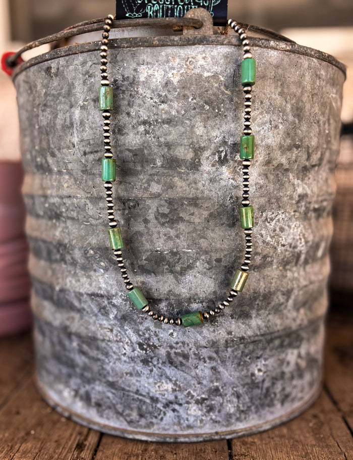 Turquoise Barrel Necklace