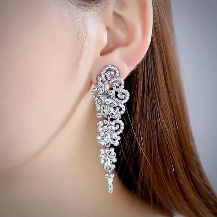 Wedding Jewelry - Cubic Zirconia Bridal Earrings - Available in Silver and Rose Gold
