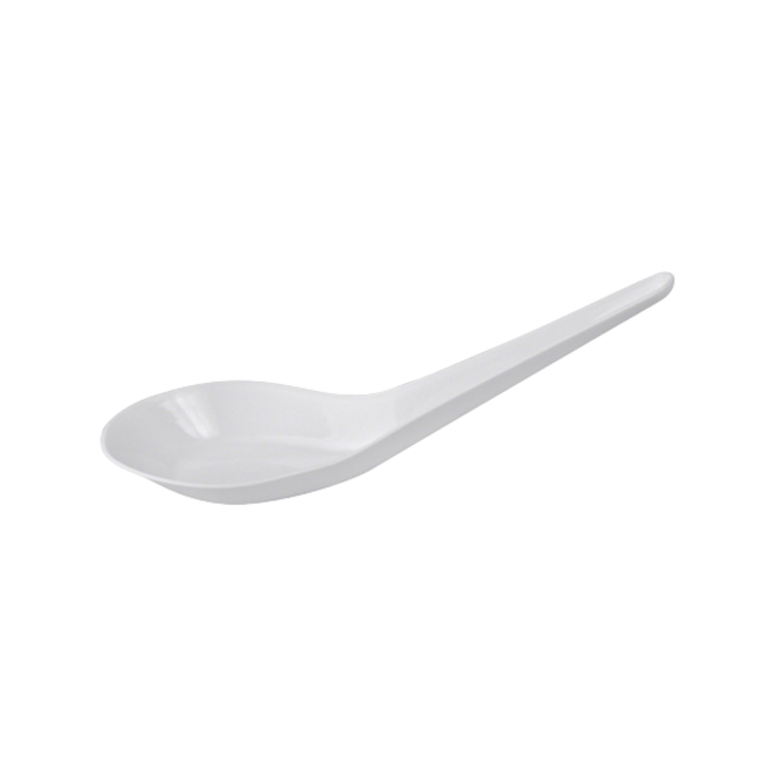 White Heavy Unwrapped Plastic PP Chinese Spoon