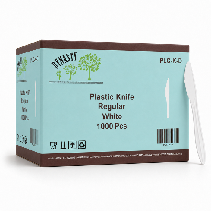 White Medium Plastic Knives