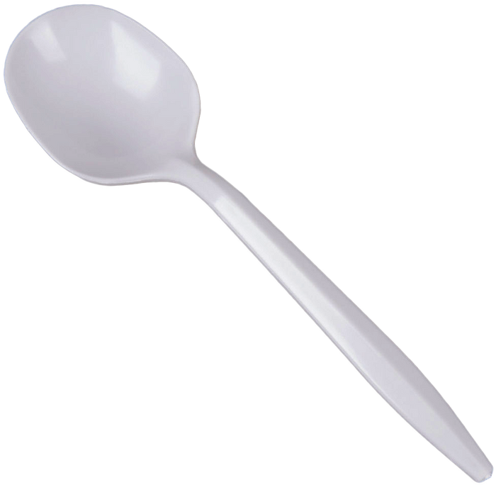White Medium Plastic Soup Spoons