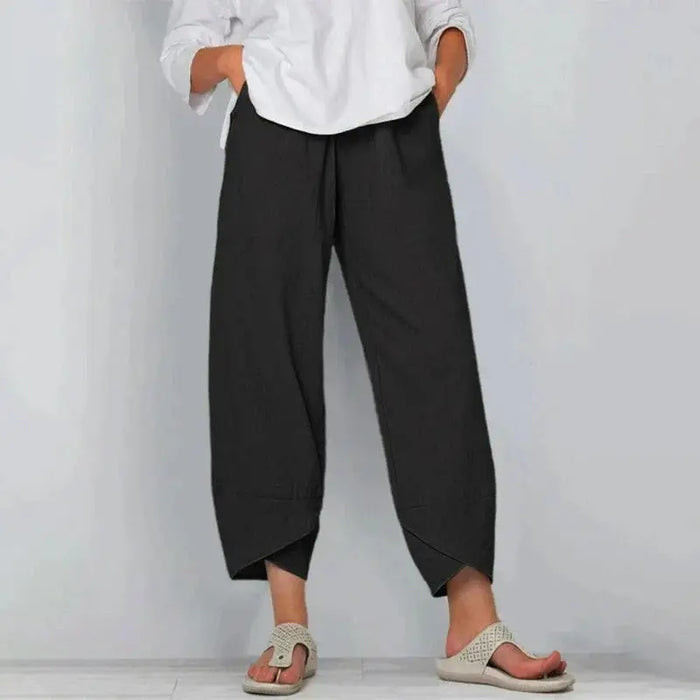 Women’s breathable cotton summer pants by LondonLaneStore, softly tailored lightweight trousers with a relaxed fit and comfortable style.