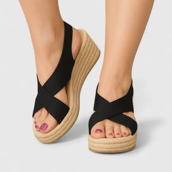 Women's breathable synthetic espadrille sandals with cushioned soles, stylish summer footwear for comfort and elegance.