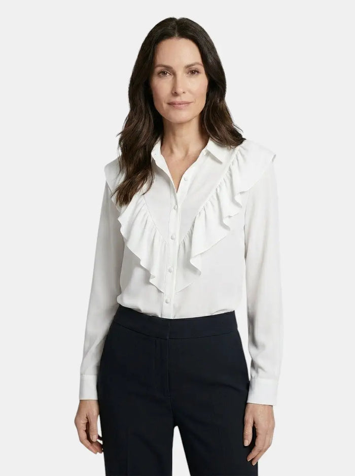 Women's leopard print long sleeve blouse by LondonLaneStore, stylish all-season top with elegant pattern and comfortable fit.