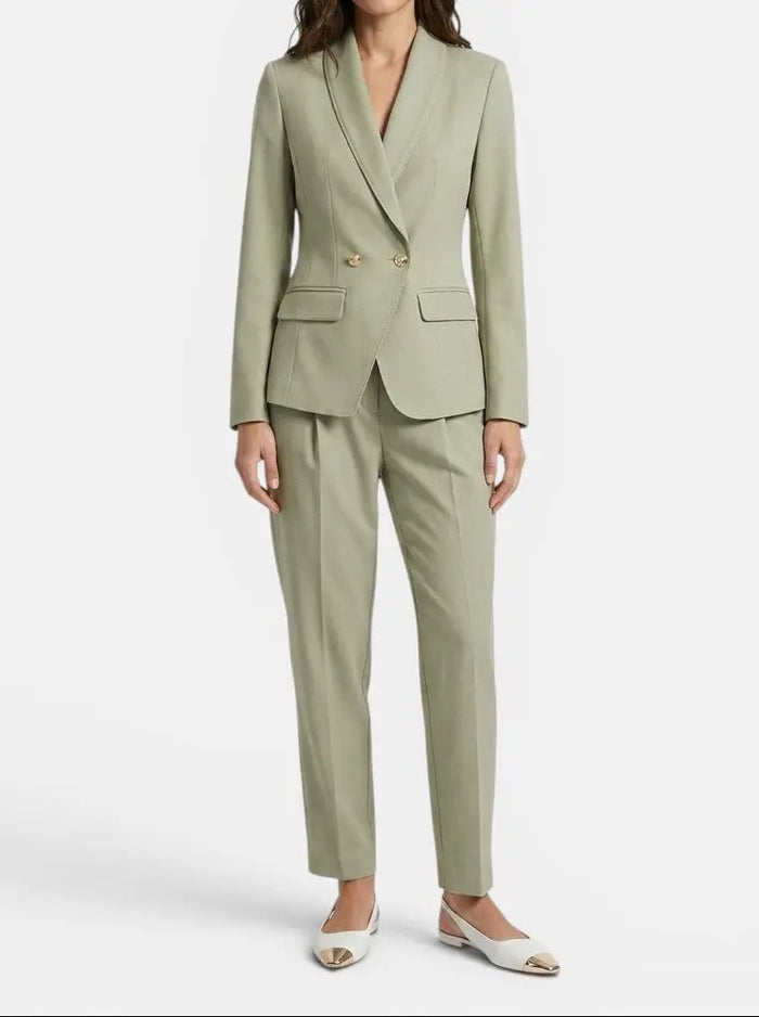 Women's elegant tailored blazer and structured trousers set from LondonLaneStore, perfect for autumn and winter fashion.