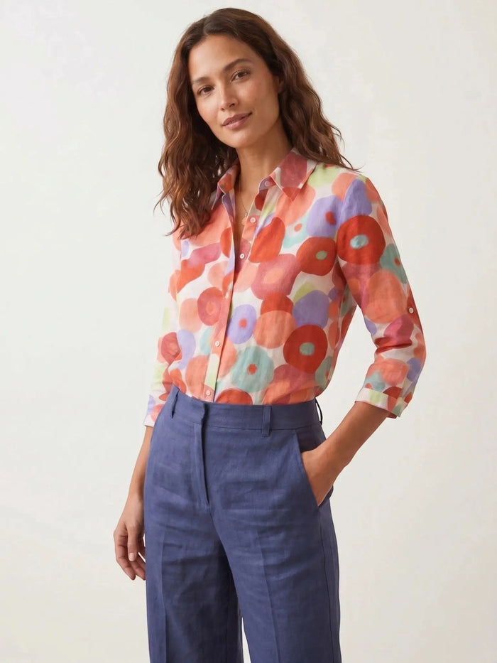 Women's Floral Cotton Blouse | Relaxed Fit Summer Top | Stylish Casual Button-Down LondonLaneStore